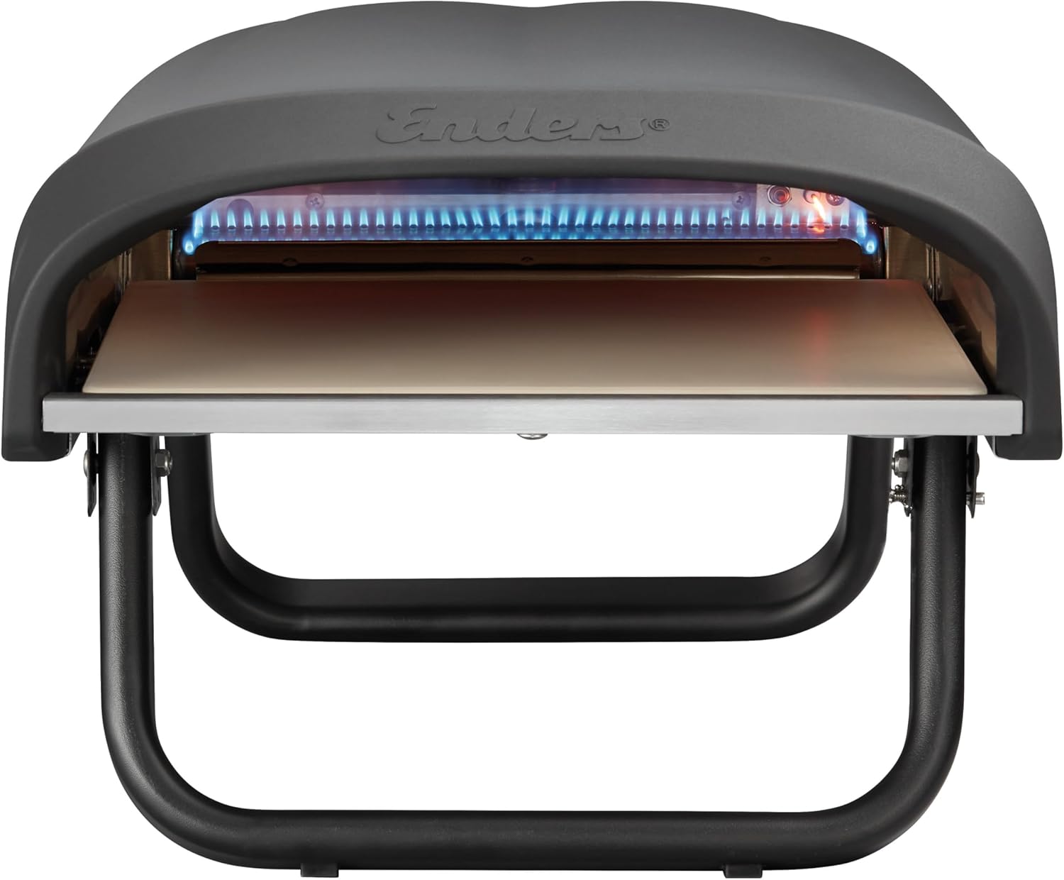 Enders® Pizzaofen PACO™, Pizzastein, Thermometer, Pizza, Edelstahlbrenner, 4kW, Cordierit-Pizzastein, stufenlos regulierbarer Edelstahlbrenner #31306, Schwarz