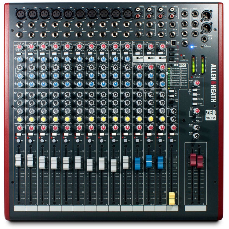 Allen & Heath ZED-16FX USB live en PA-mixer met effecten