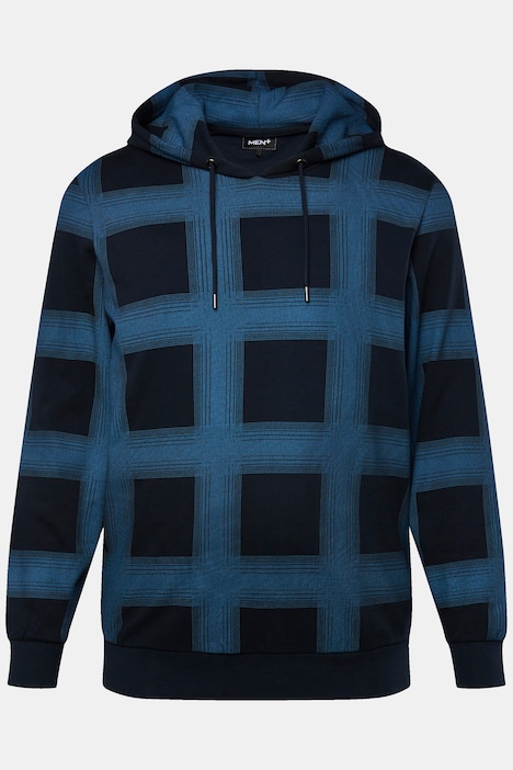 Men+ Hoodie, Alloverprint, Kapuze, bis 8 XL