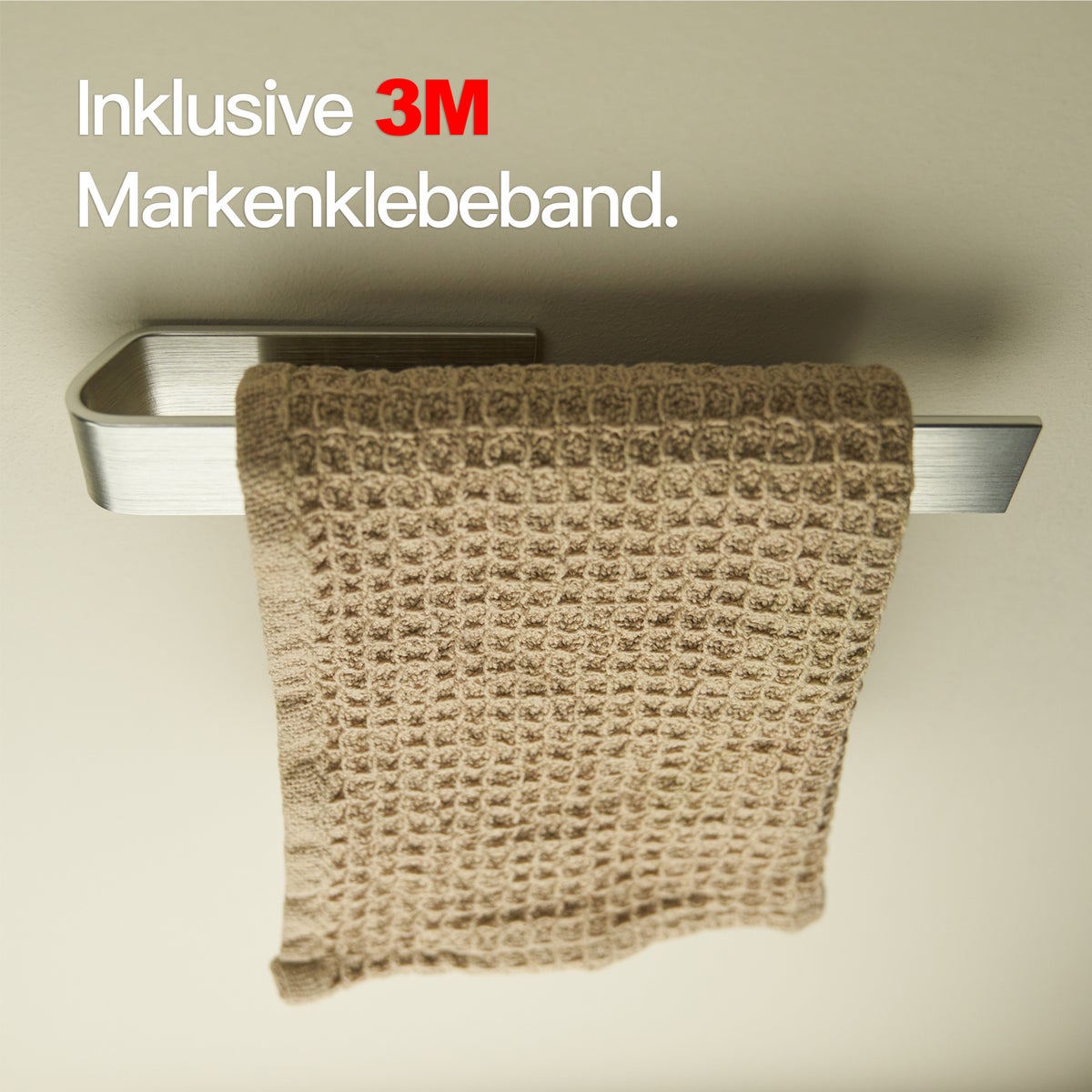Designfabrik Hamburg vaatdoekhouder zonder boren, geborsteld zilver, 17 cm