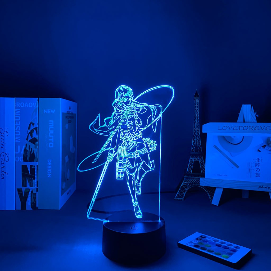 3D Anime LED Acryl Lampe Nachtlicht USB Deko Lampe mit Touch Schalter - Squad Levi