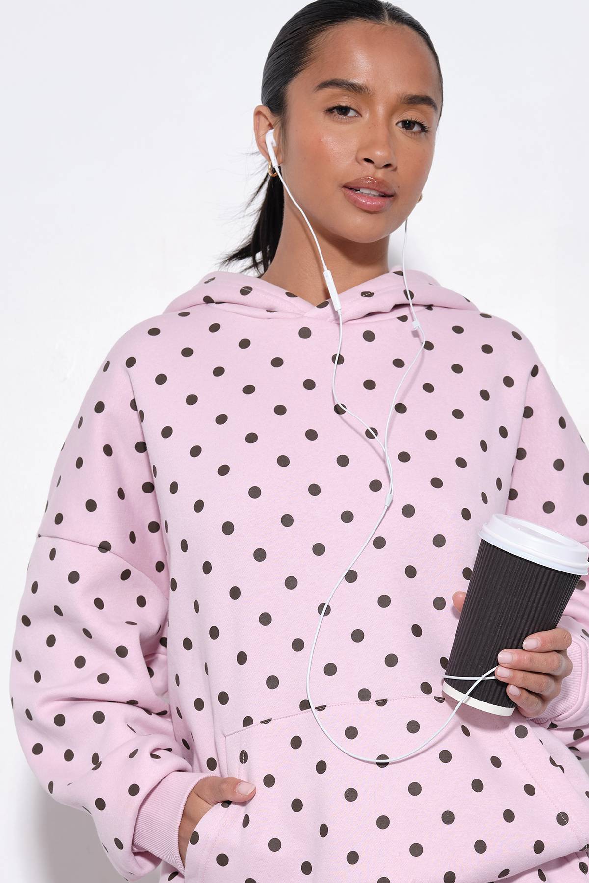 boohoo Sweat À Casynthétiqueche Oversize À Pois