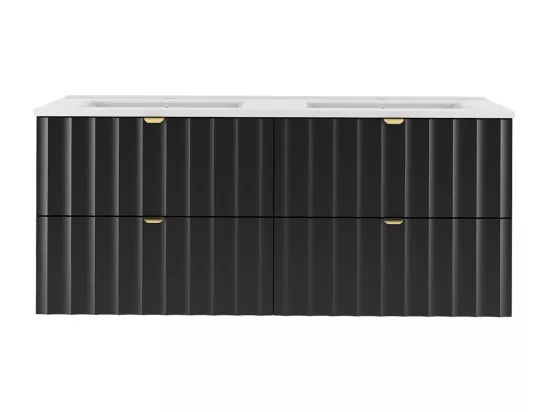 Meuble double vasque encastrée 120cm Lexa Noir