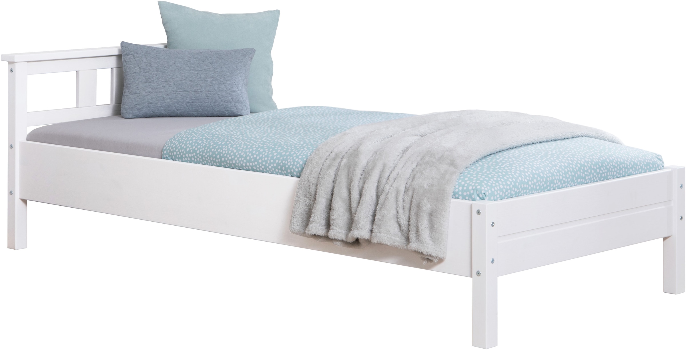 Ticaa Futonbett »Merci« Einzelbett, aus Kiefer Massivholz, inkl. Rollrost