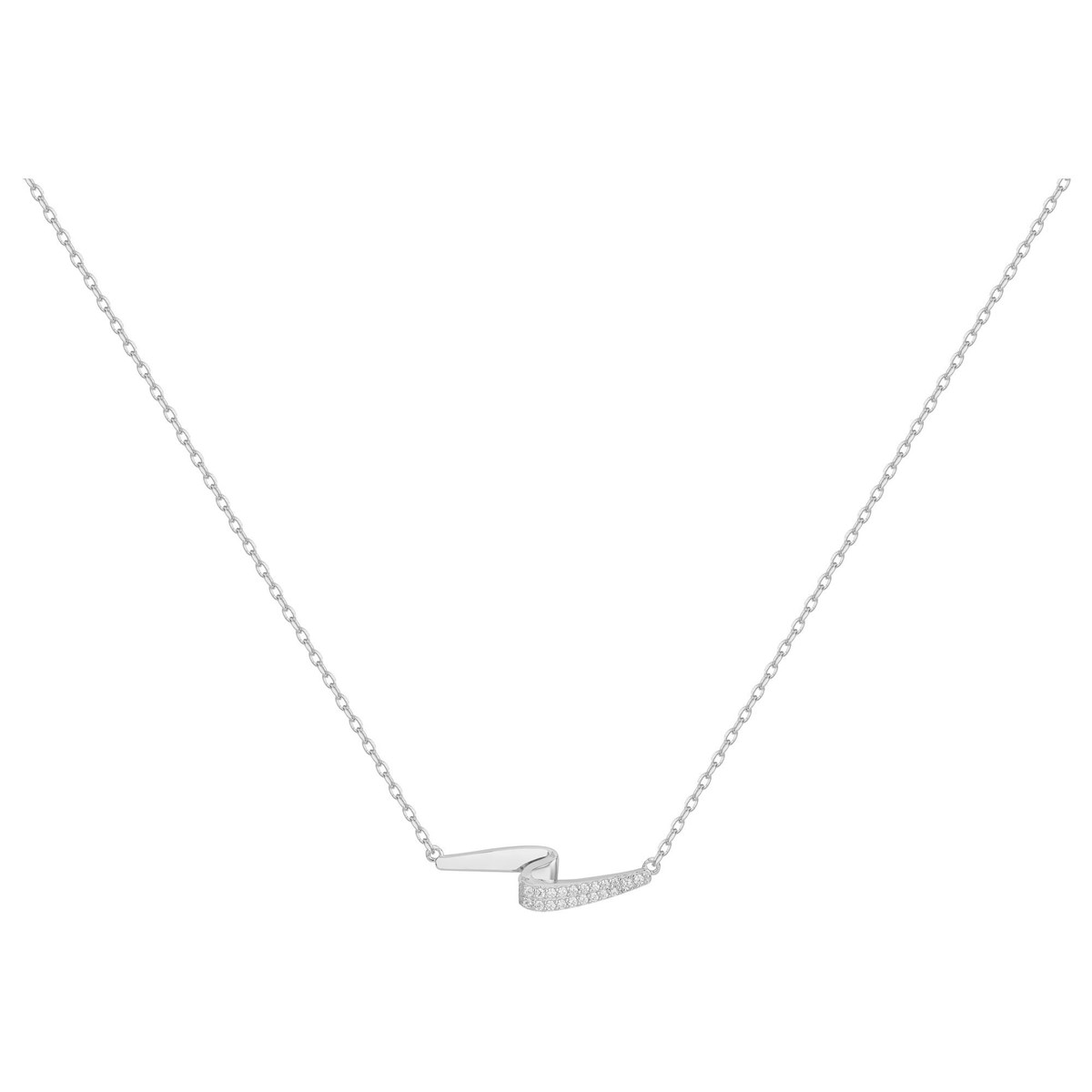 Collier mono-motif en Argent avec oxyde de zirconium blanc