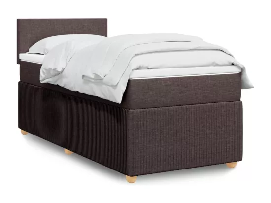 Sommier à lattes de lit avec matelas Marron foncé 90x190 cm