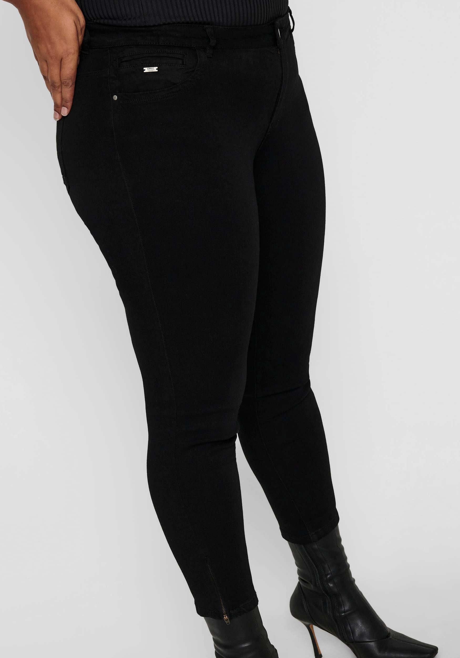 ONLY CARMAKOMA Skinny-fit-Jeans »CARKARLA REG SK ANKLE ZIP JNS« mit Reissverschluss am Beinabschluss