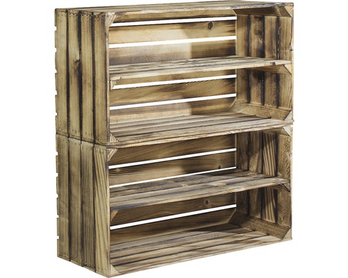 Vintage gevlamde fruitkist 68x40x30 cm set van 2