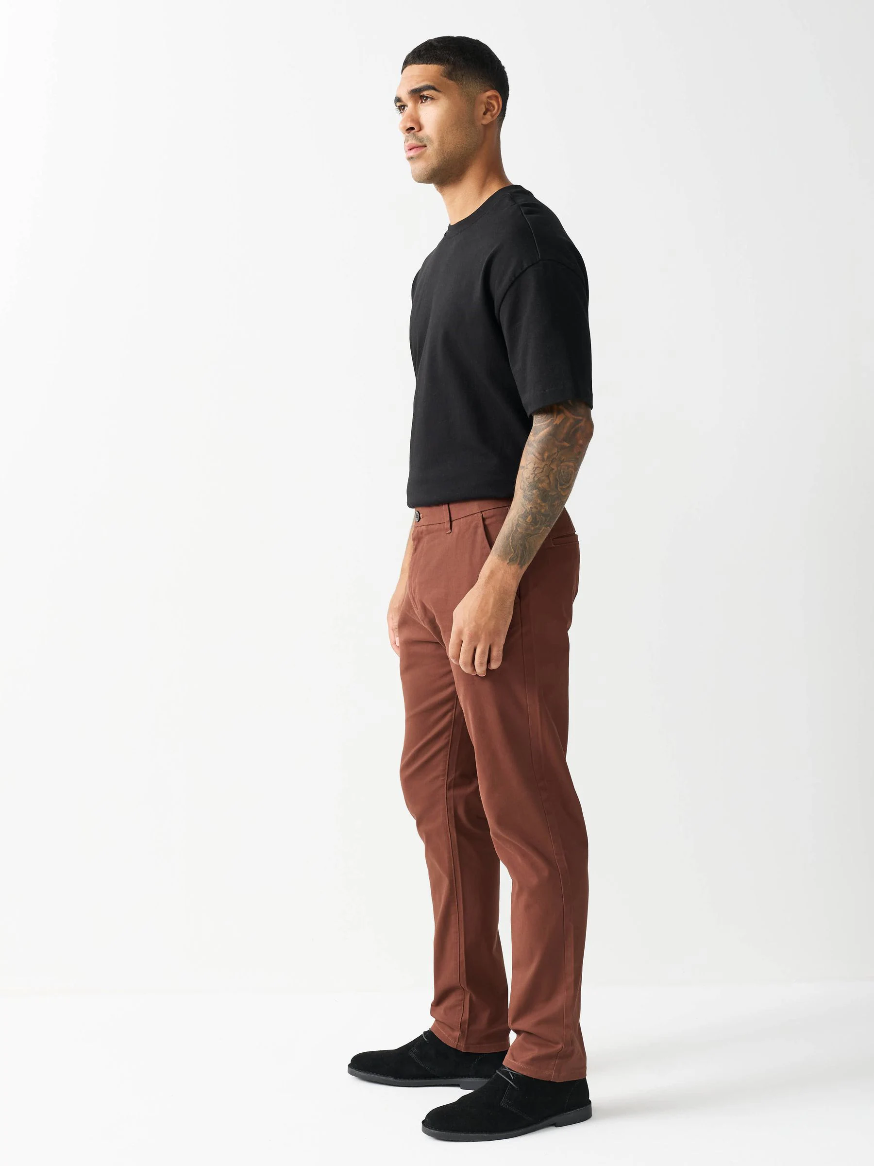 Roestbruin - Slim Fit - Stretchy chino