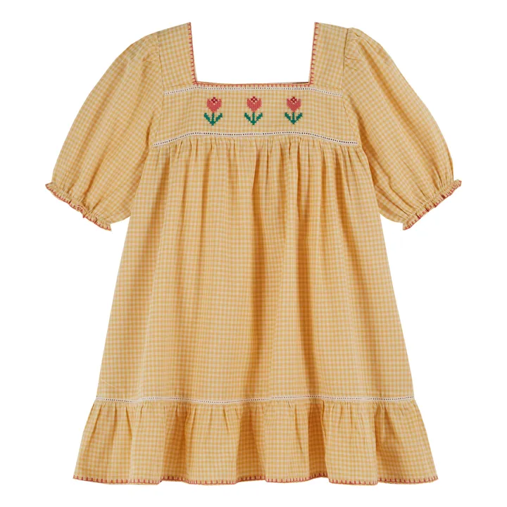 Emile et Ida Robe Tulipes Vichy | Jaune