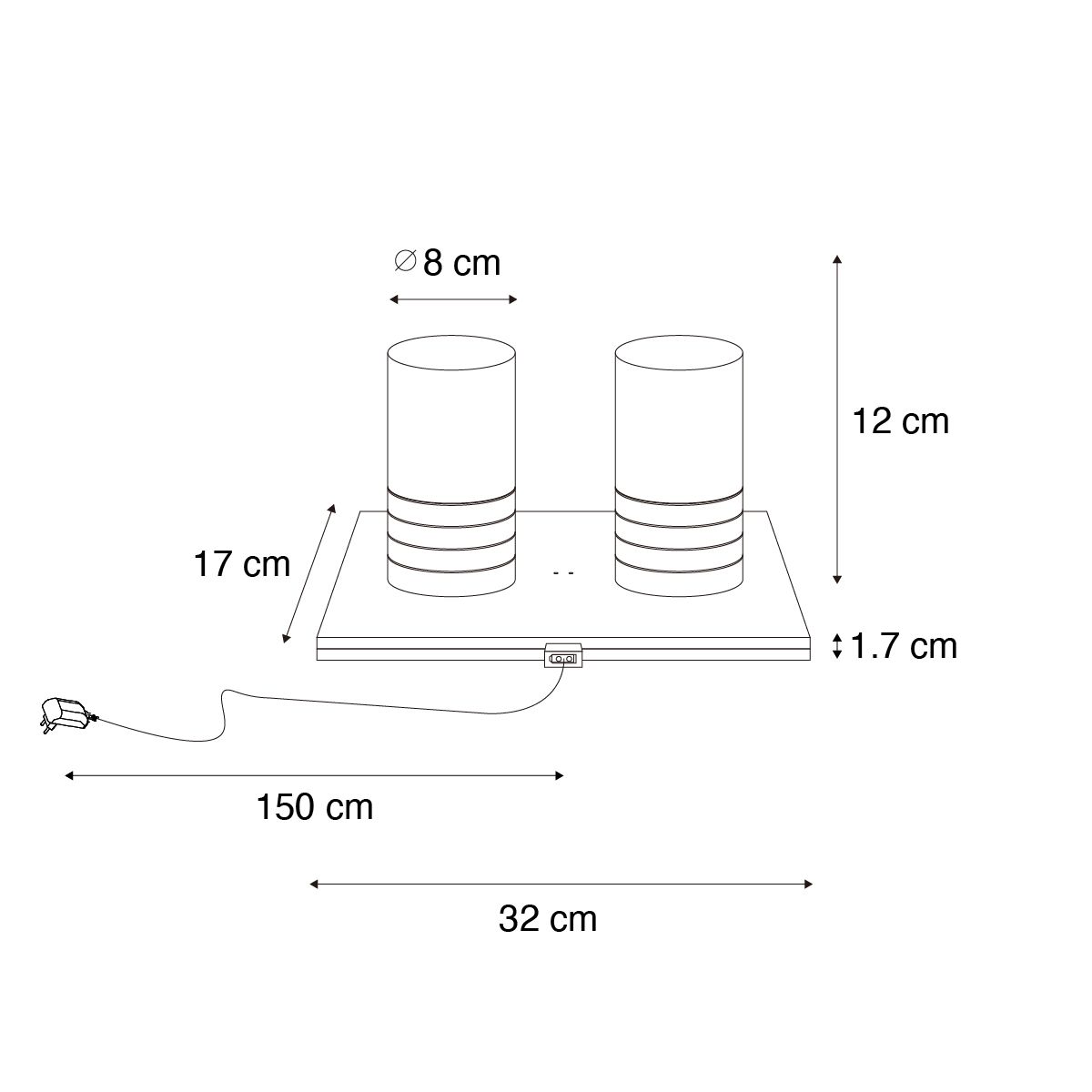 Set van 2 tafellampen donkerbrons RGBW oplaadbaar - Alessia