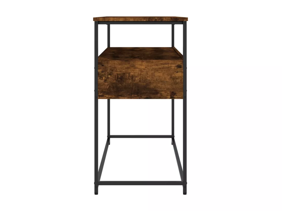 Table console chêne fumé 100x40x75 cm bois d'ingénierie