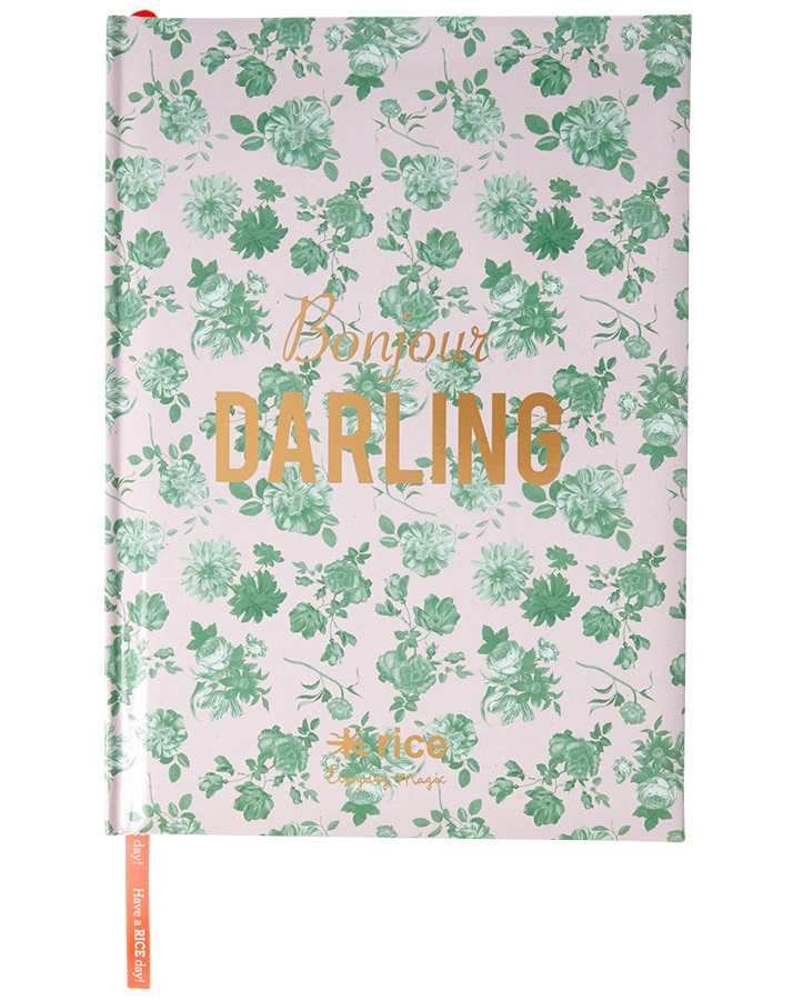 Notizbuch GREEN ROSE (DIN A4) liniert in grün/rosa