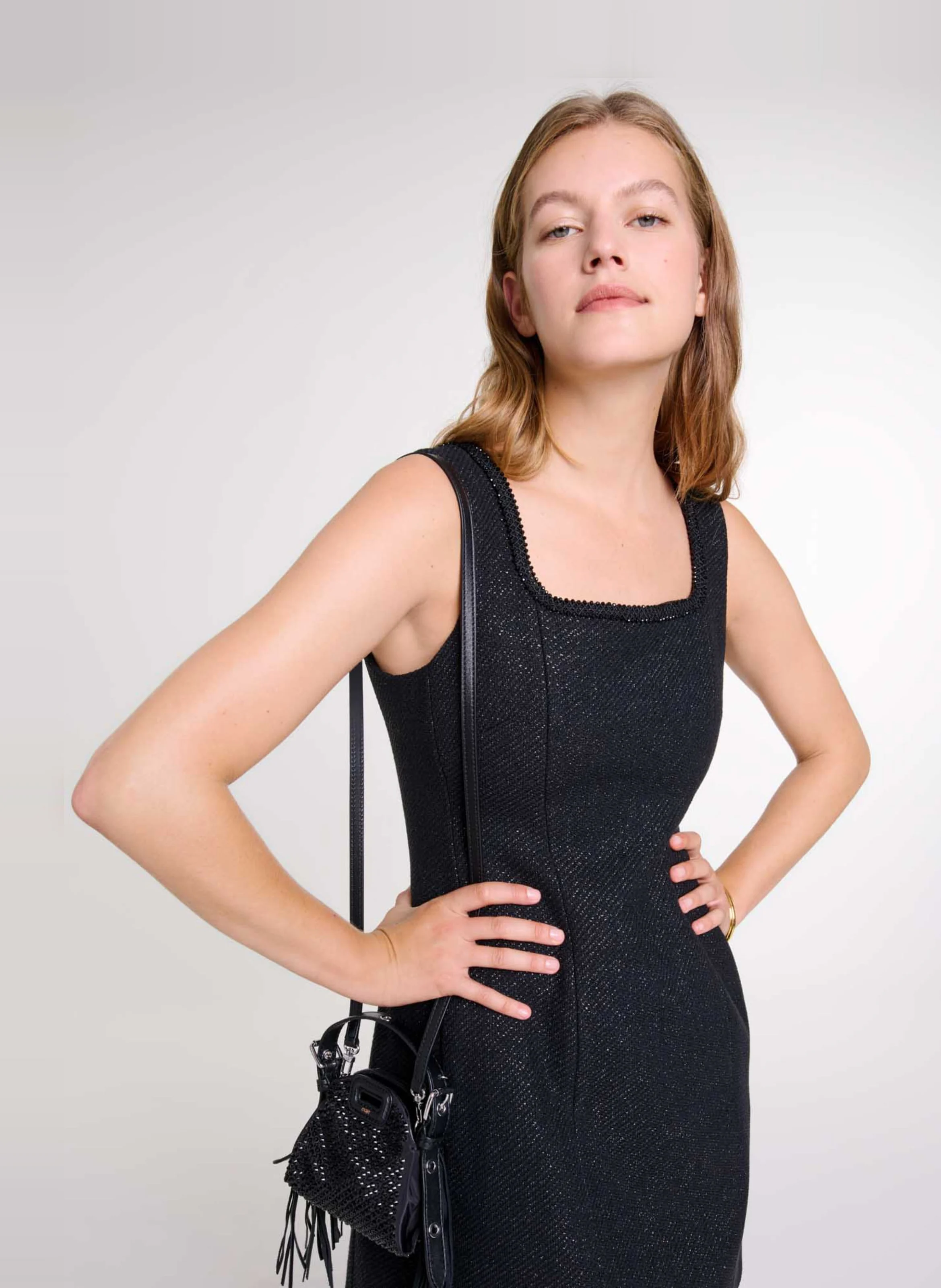 Robe courte pailletée | Noir