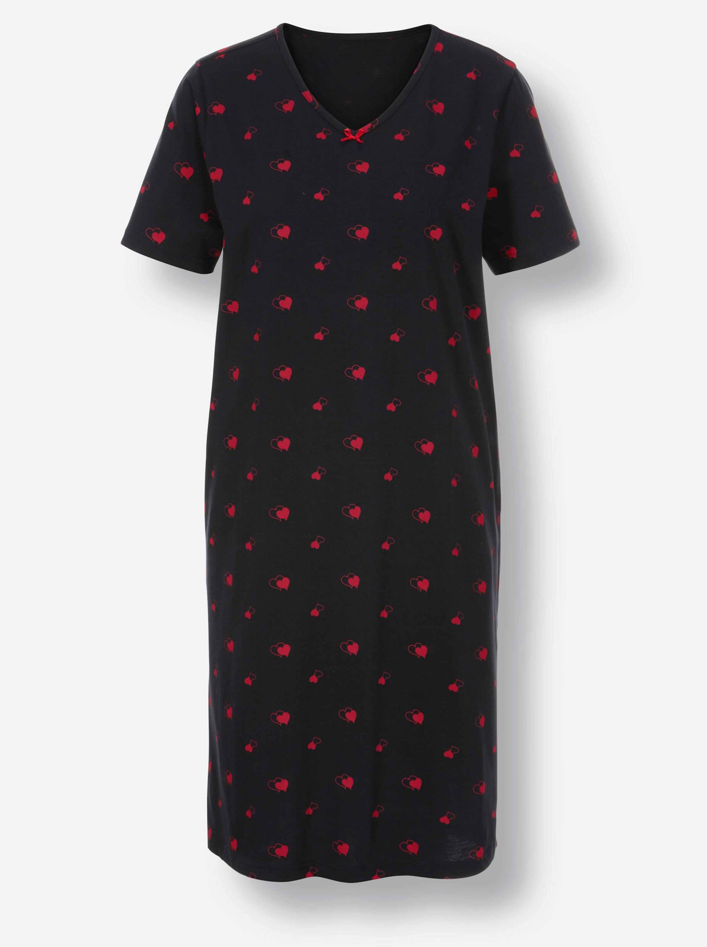 wäschepur Sleepshirts in rot + schwarz