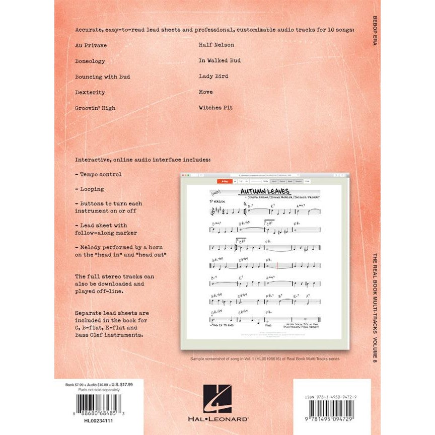 Hal Leonard RealBook Multi-Tracks vol. 8 Bebop Era - voor alle instrumenten