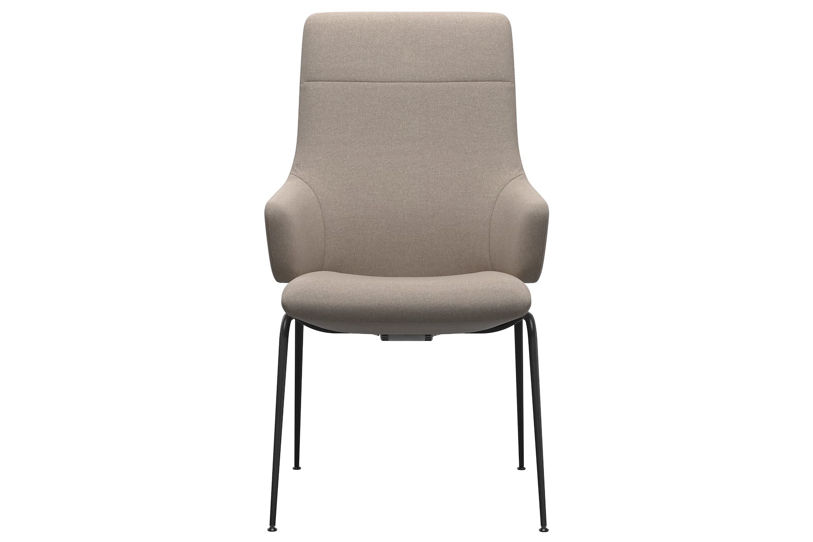 Chilli spisestol Tekstil Tulip Light Beige, large sete med sort understell