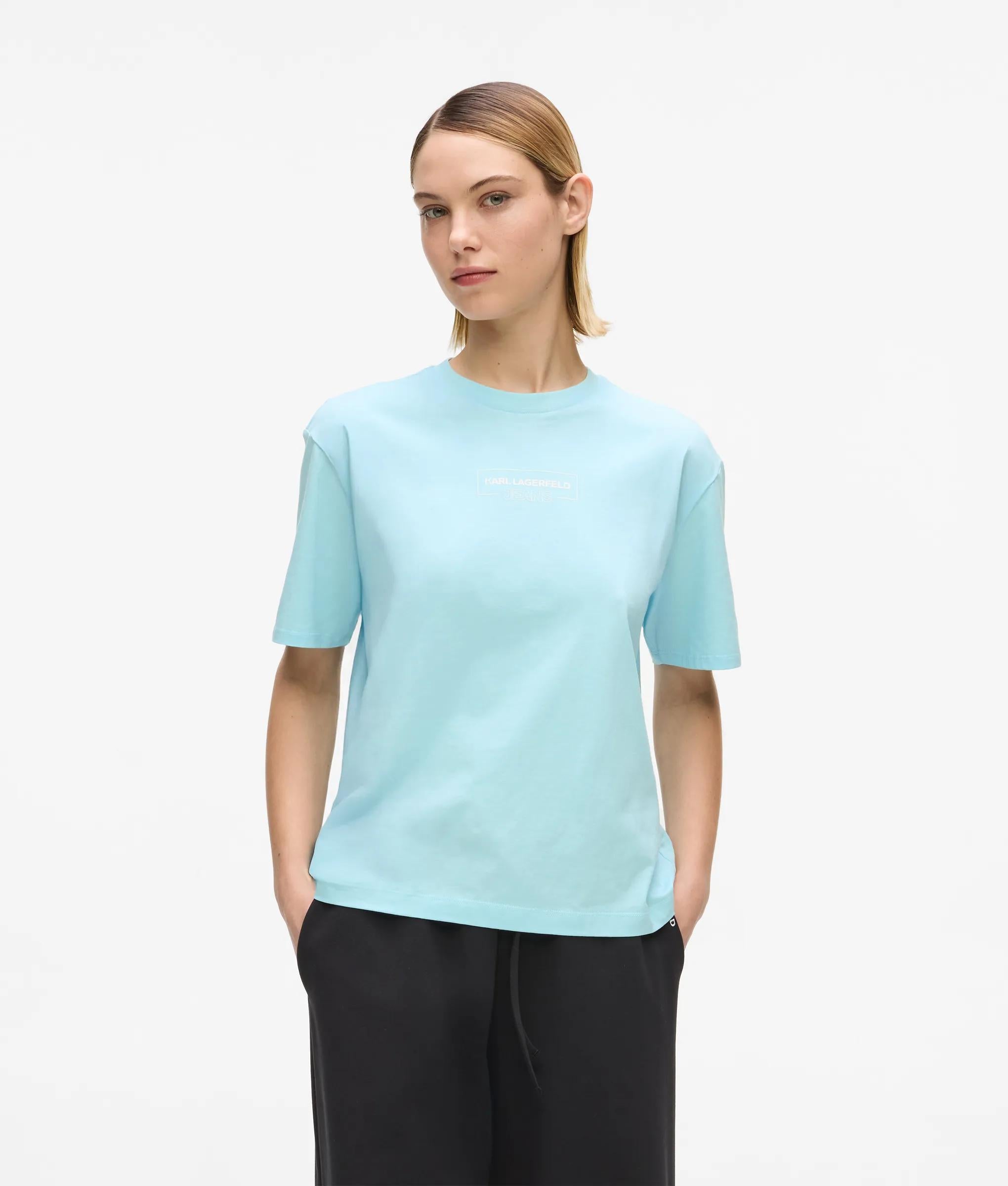 T-shirt met contourlogo