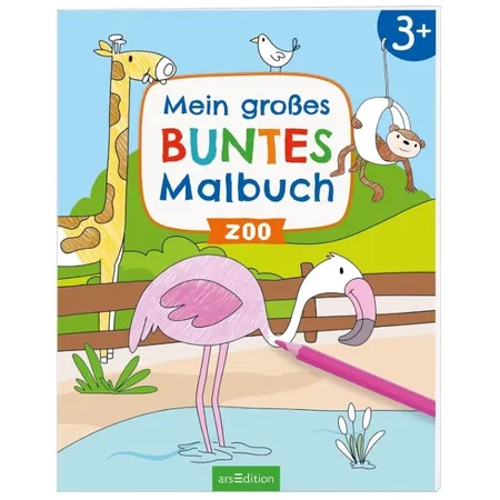 ars Edition Großes buntes Malbuch: Zoo
