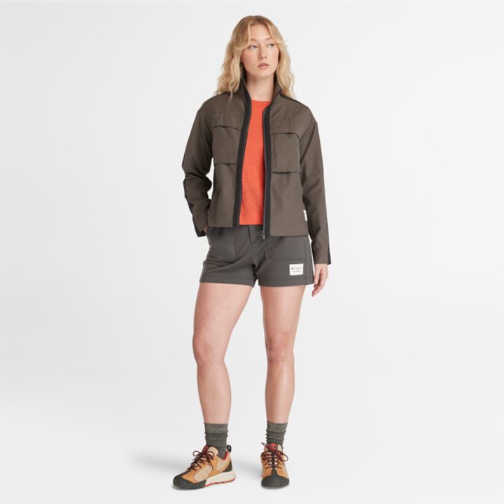 Shorts Timberland x Icebreaker Merino Terry Chino para Mulheres em Cinza Escuro