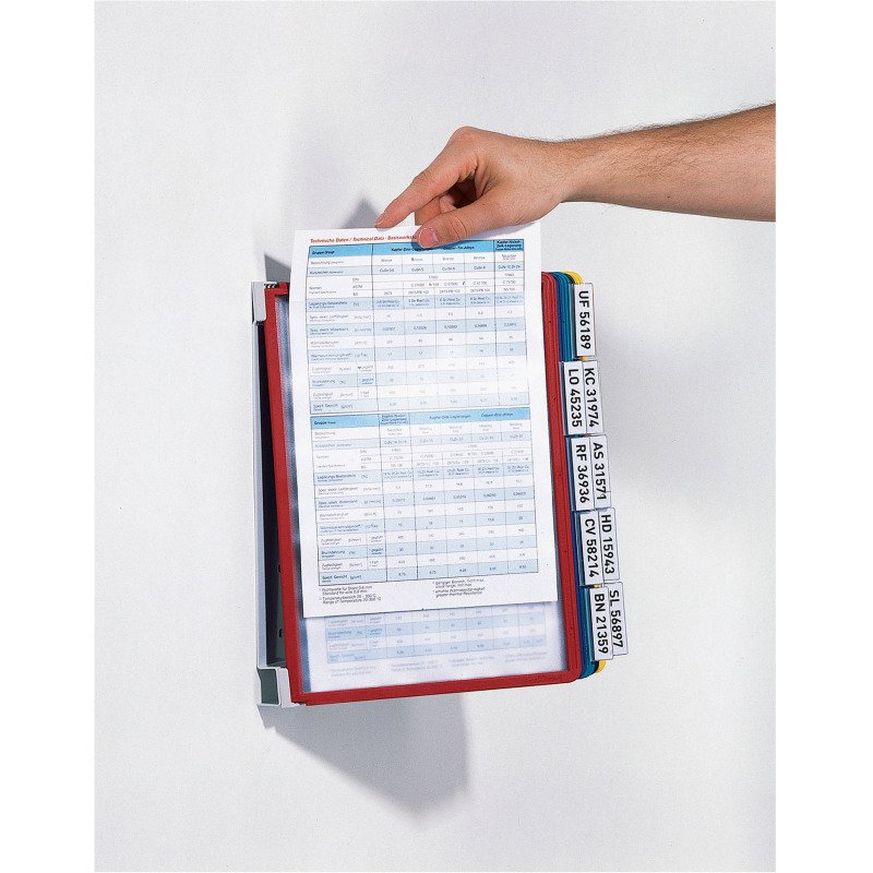 Protège-documents pivotant mural Vario Wall 10 PVC A4 10 pochettes - 20 vues couleurs assorties