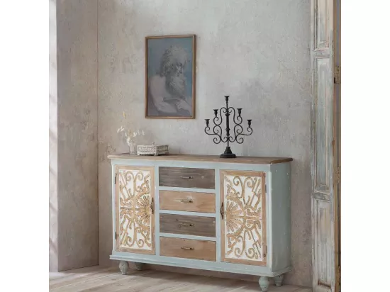 Chandelier en métal pour 5 bougies, finition antique, 45,5 x 13,5 x 48,5 h cm