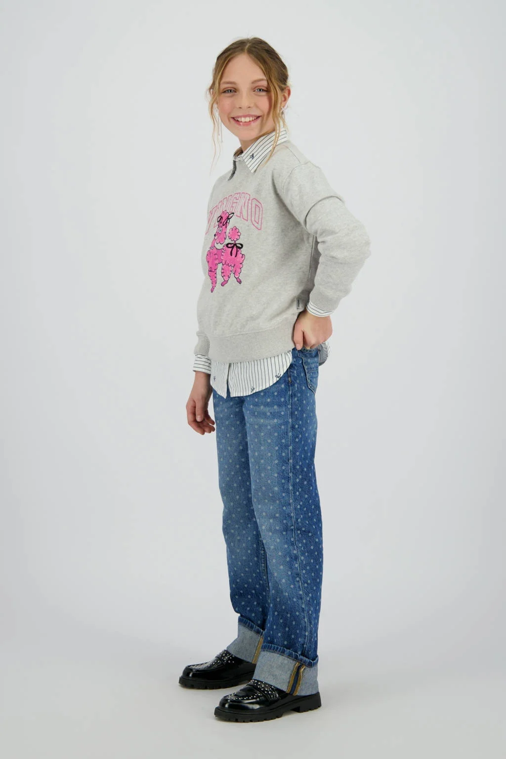 Vingino wide leg jeans medium blue denim