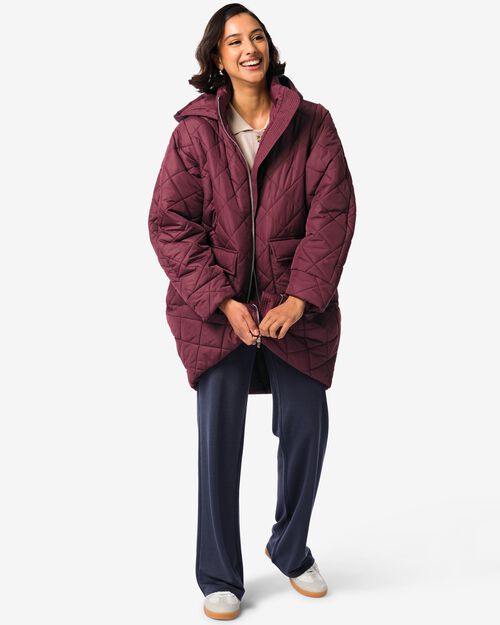 manteau surpiqué Elke pour femmes bordeaux