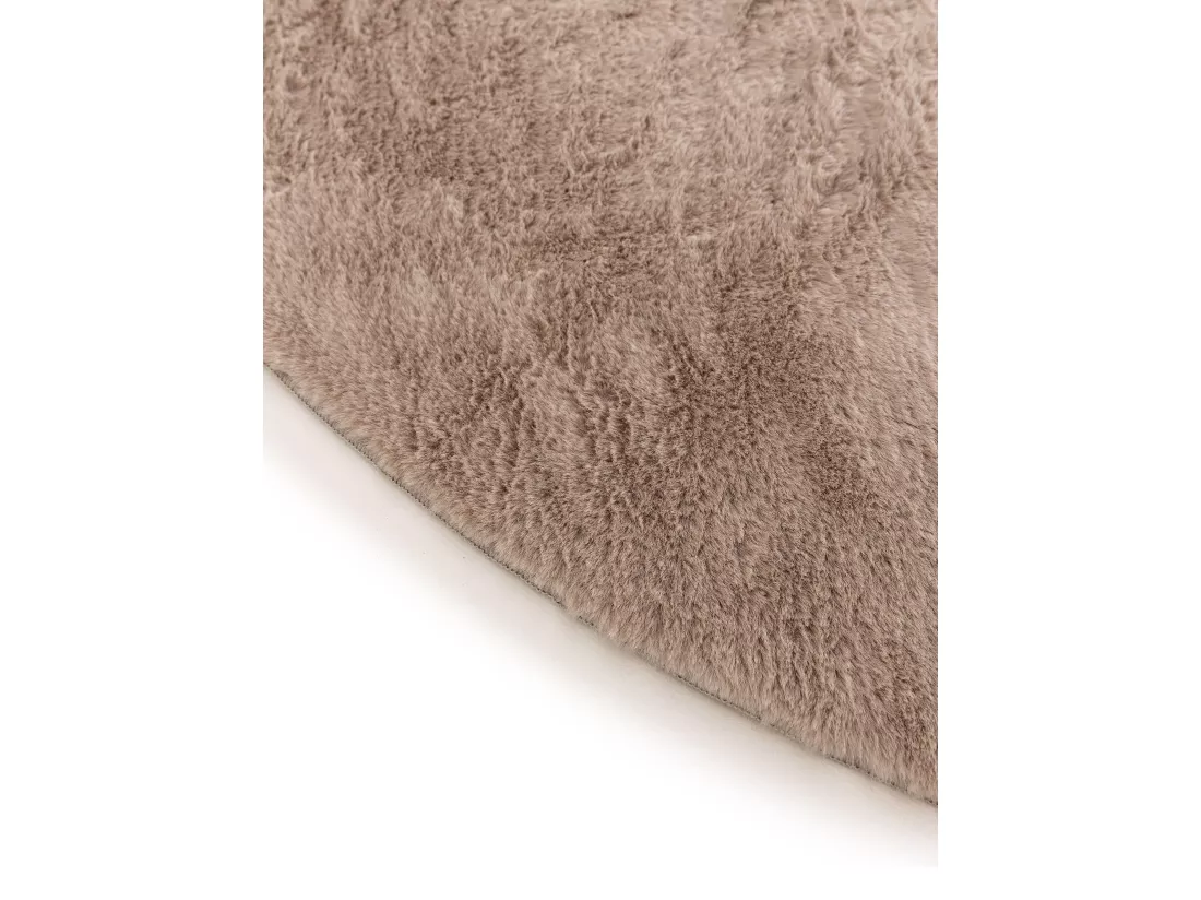 Tapis en fausse fourrure Furry Taupe ø 200 cm rond
