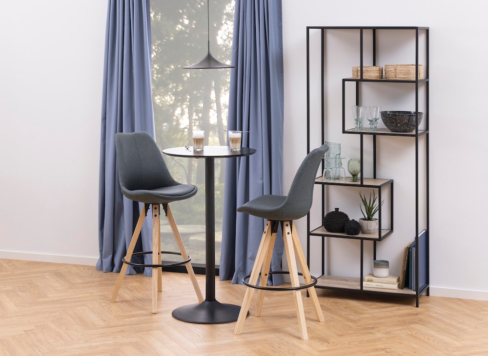Lisomme Vino houten bartafel zwart - Ã 60 cm
