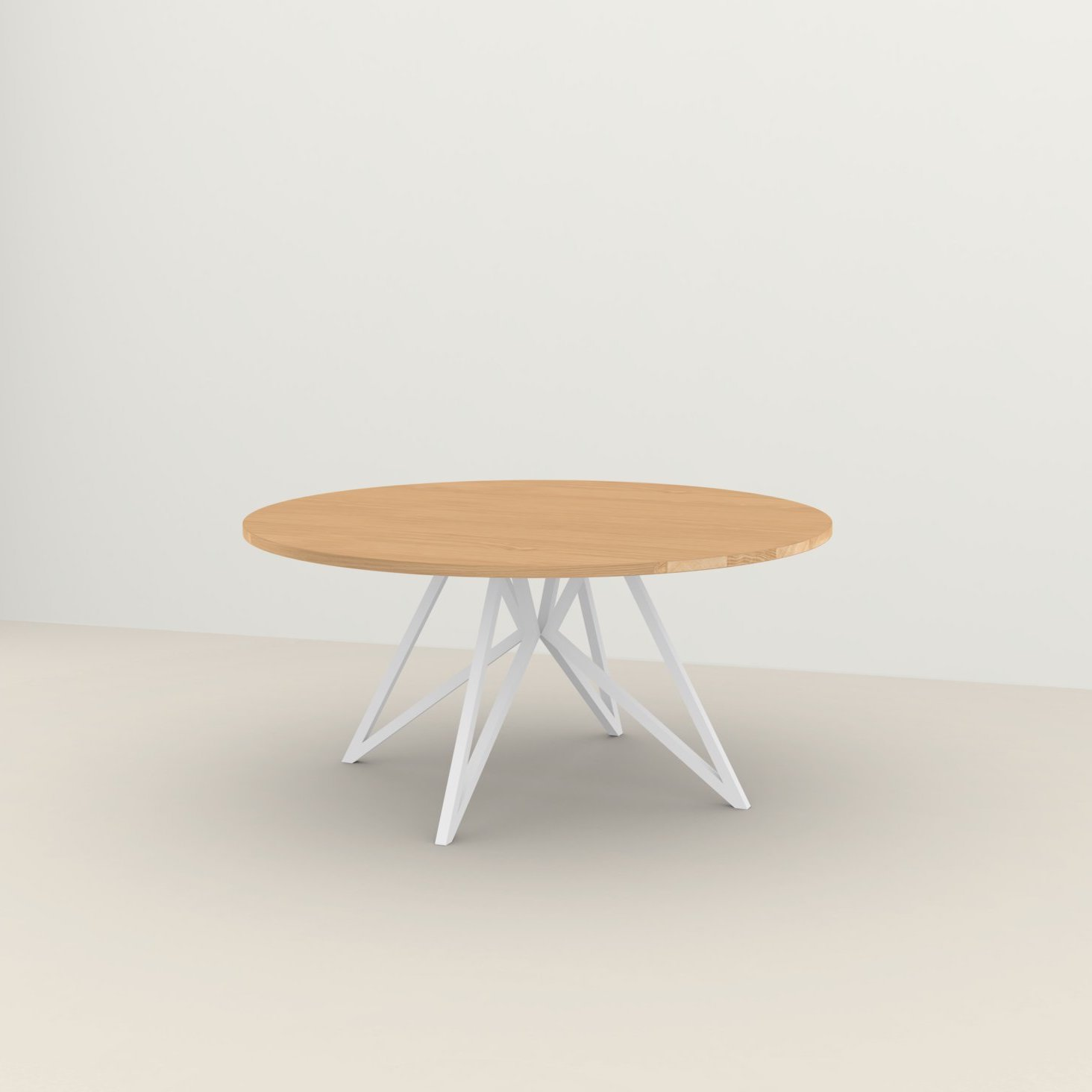Studio HENK tafel Butterfly Rond QuadpodXL - wit frame, hardwax light 3041 ⌀160 | HWO NL 3041 | Rechte Rand | Frame Wit