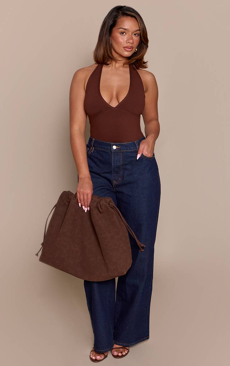 Chocolat Body Sculptant Col Halter Gainant