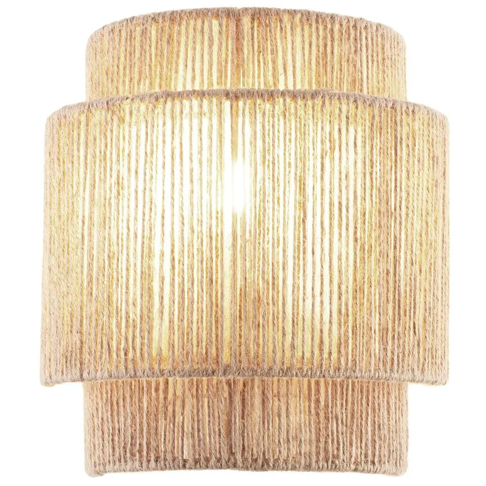 tectake Wandlamp Lignea Lux van jute in boho-stijl, 40W, Natuur