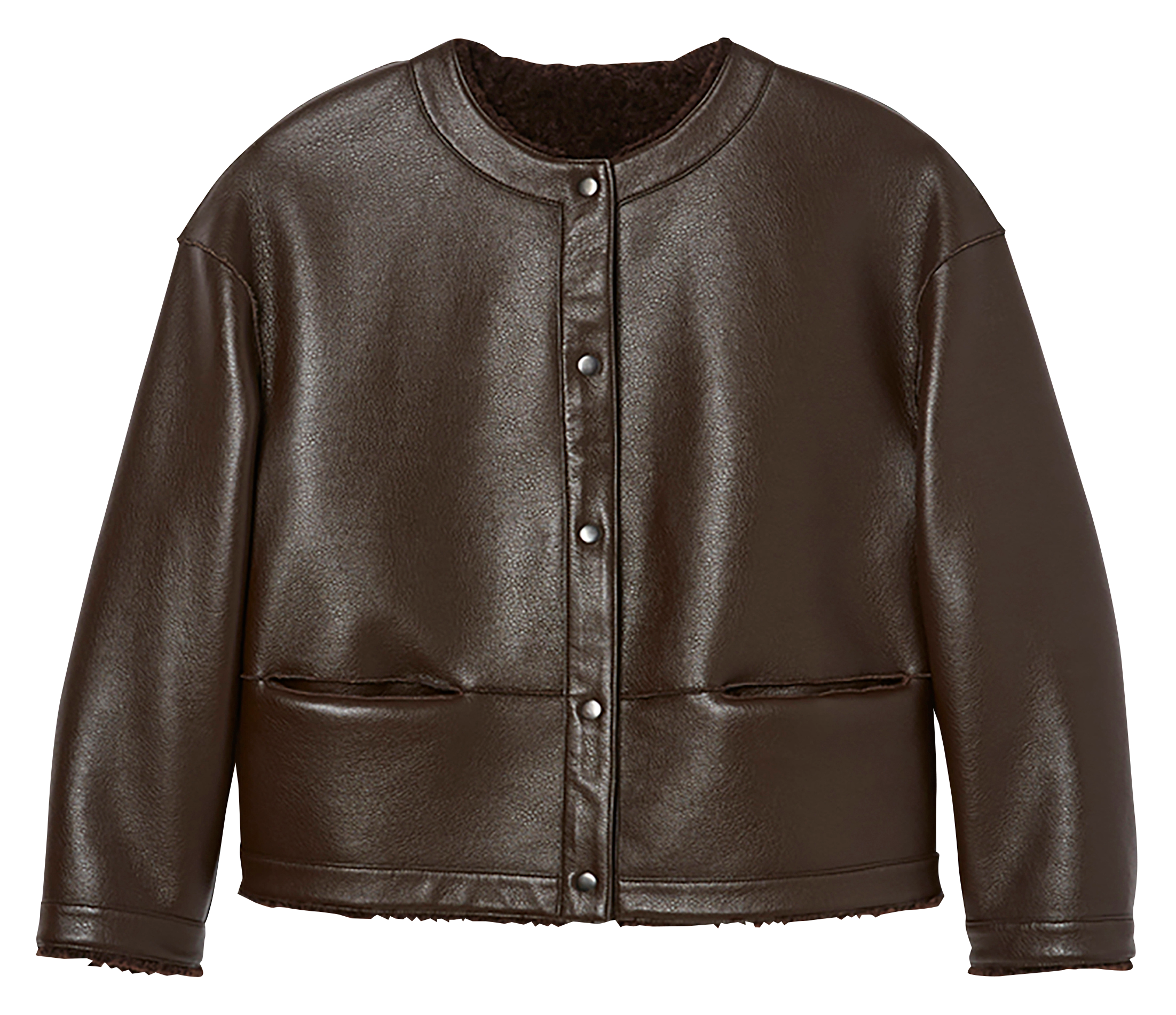 MARJORIE - Manteau court réversible | Marron