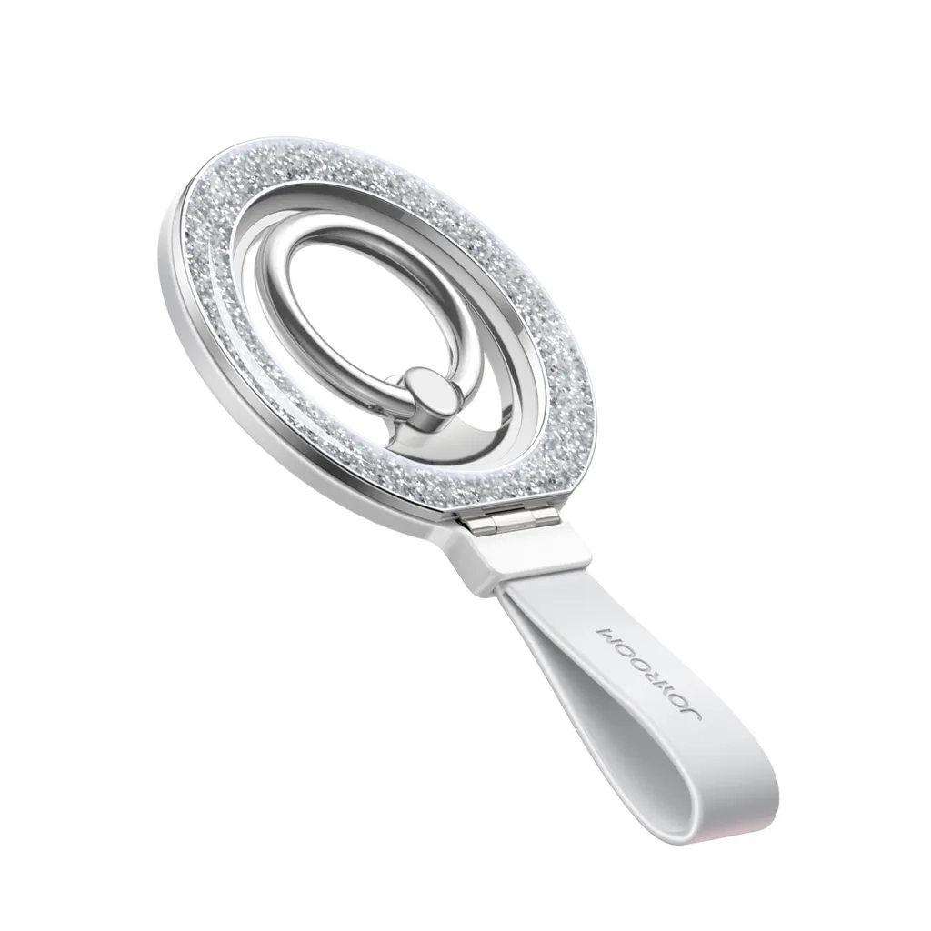 Magnetische MagSafe Finger Griff Ring Halterung 360 Grad Glitzer Design (JR-ZS425-W) - Silber