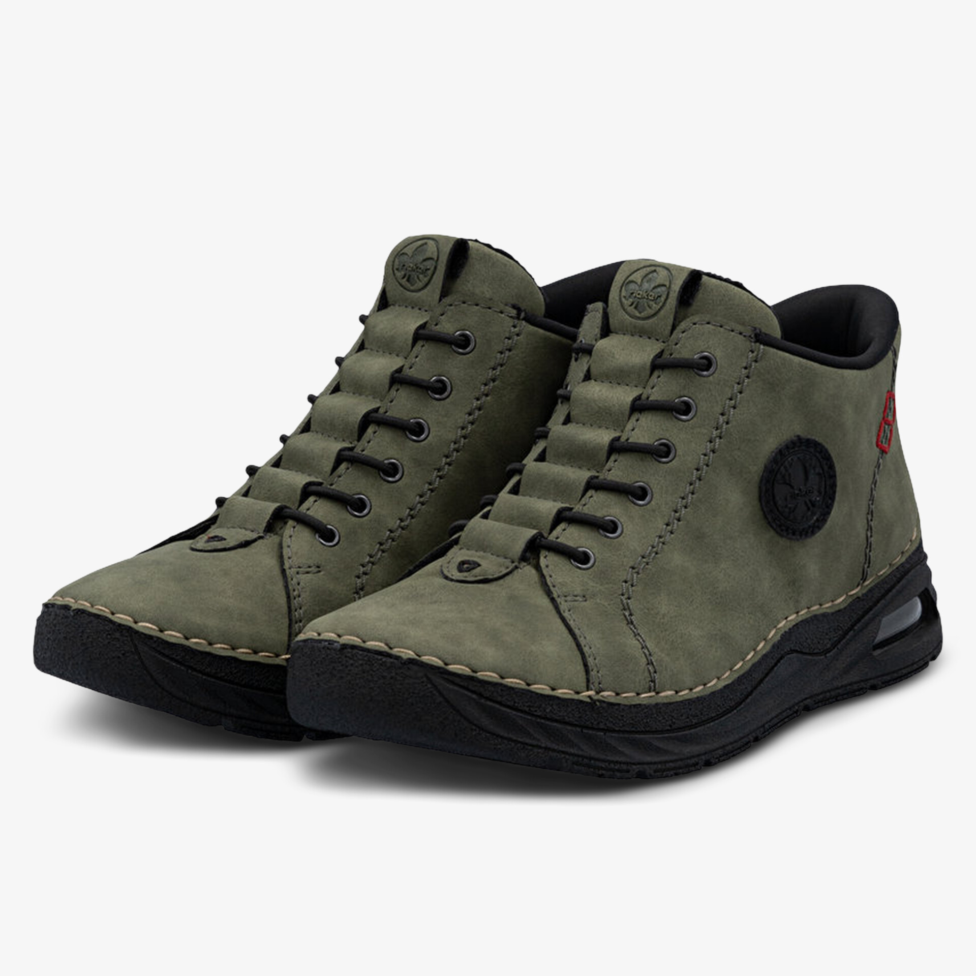 rieker Damen Schnürstiefeletten olive