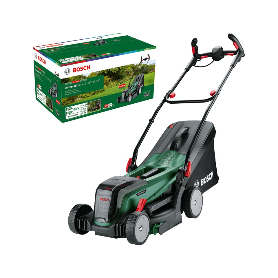 Bosch - UniversalRotak - Plæneklipper - 2x18V 37-550 Solo ( Batteri & Lader Ikke Inkluderet )