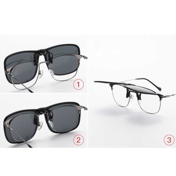 Flip Up Solbriller Clip-On Night Vision Gul