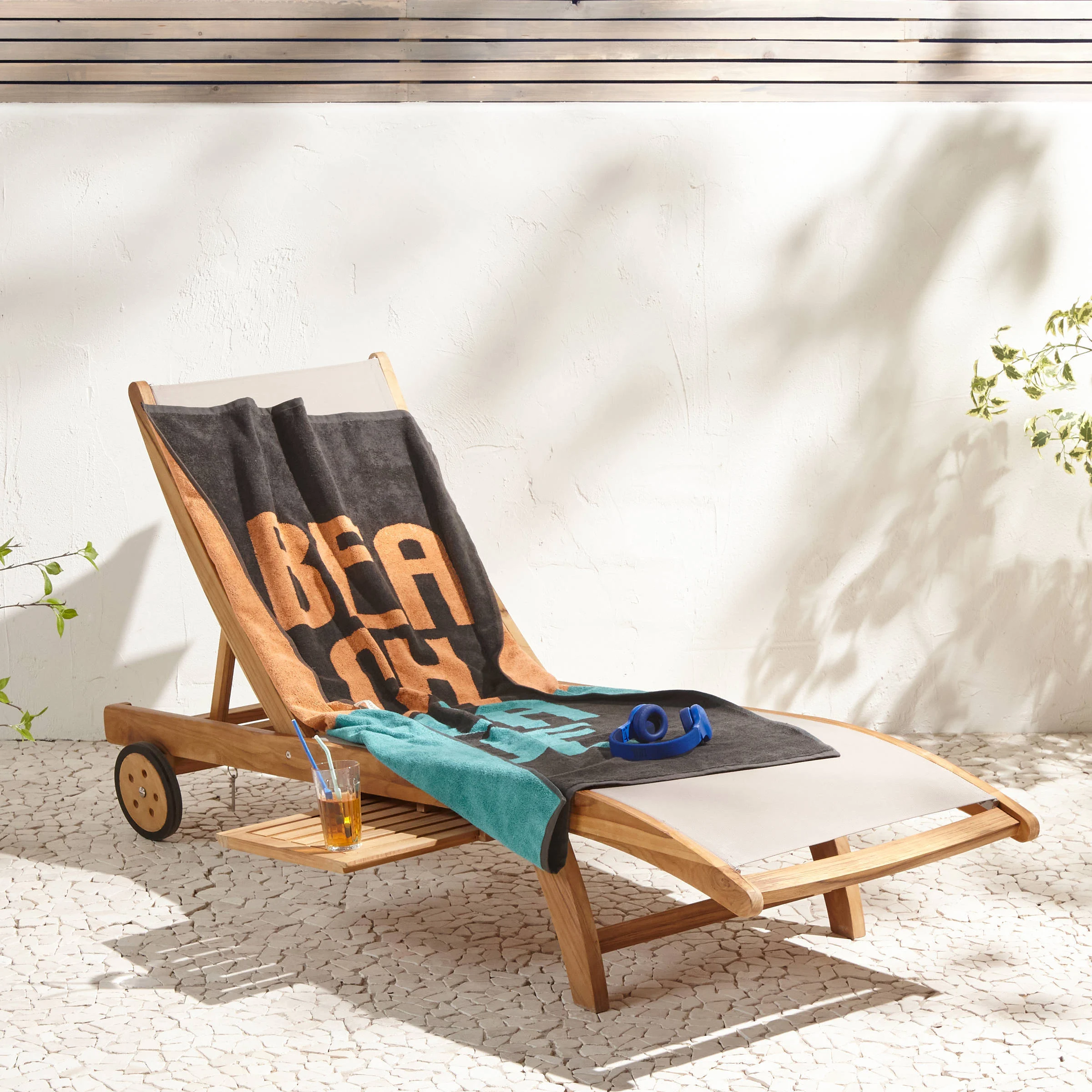 BEACHWAVE kinderstrandlaken  (150x80 cm) Grijs/oranje