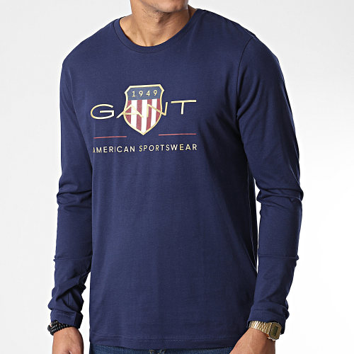 Tee Shirt Manches Longues Archive Shield Bleu Marine