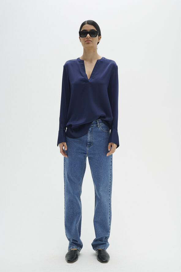 InWear LikoIW Blouse Premium - 93% Silk Midnight magic
