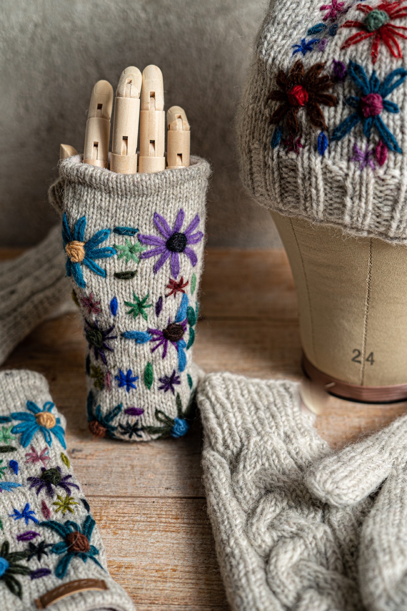 Pulswärmer 'Flora', natur-weiß, multicolor günstig bestellen