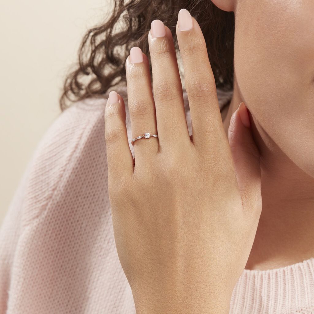 Bague Solitaire Eloize Or Rose Diamant