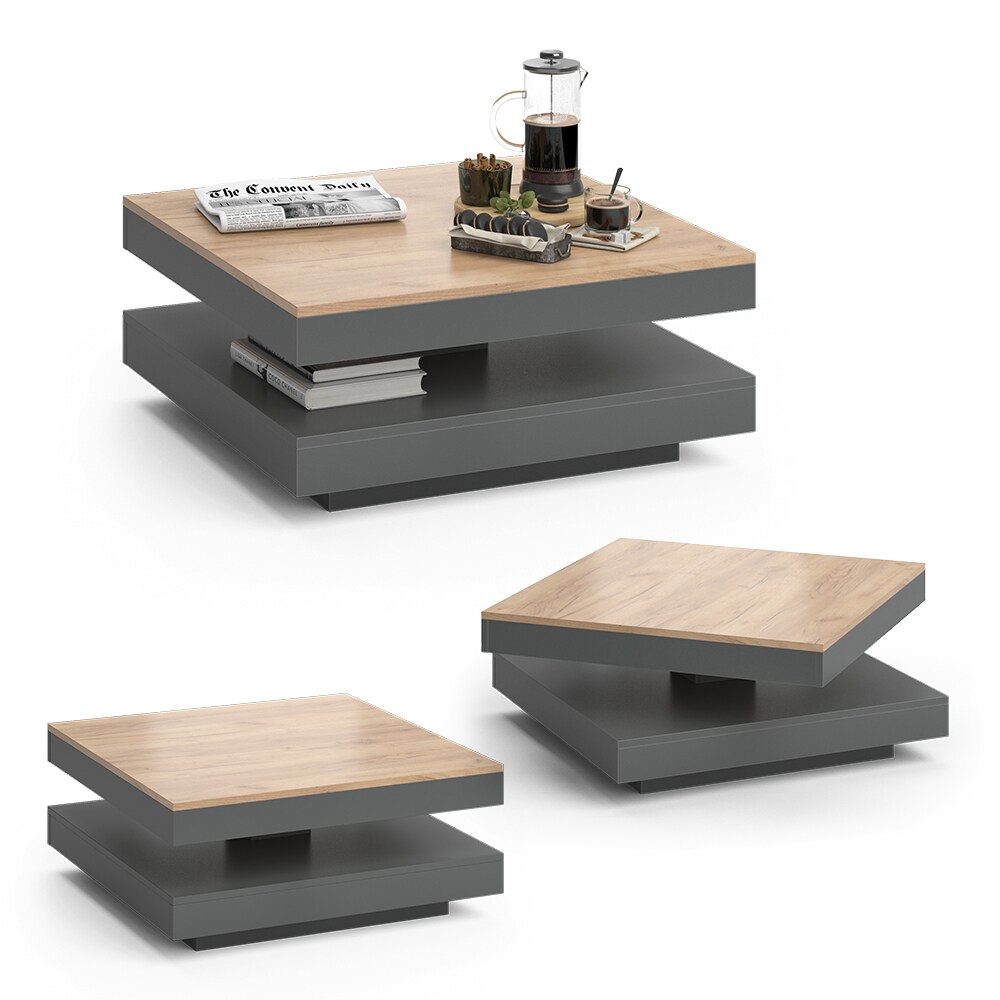 Vicco Couchtisch Sofatisch Beistelltisch Elias Anthrazit/Goldkraft Kaffeetisch