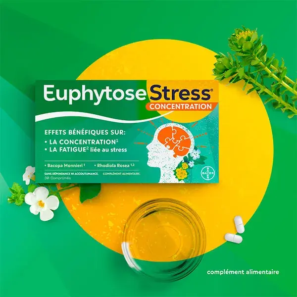 Euphytose Stress Concentration 30 comprimidos + Berocca Boost 30 comprimidos efervescentes