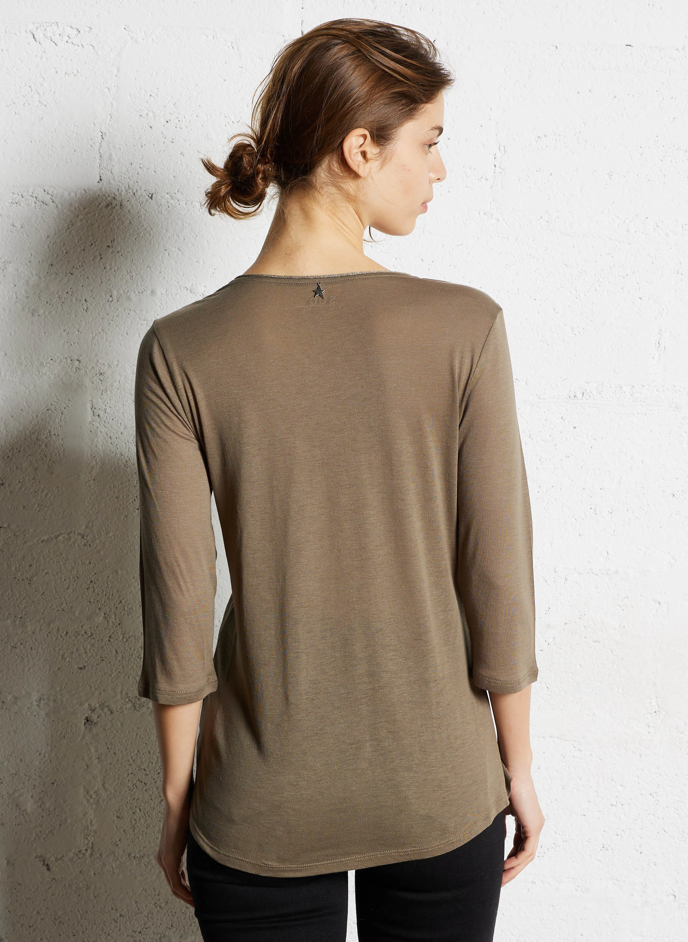 TASSIANE - Tee-shirt droit manches 3/4 | Vert
