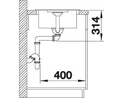 Spoelbak Blanco FAVUM XL 6 S 860 x 435 mm café 524238
