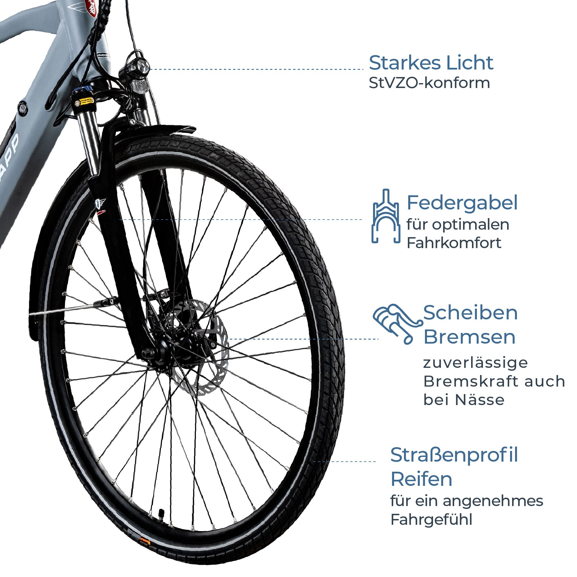 Zündapp Z810 E Bike Trekkingrad Herren ab 160 cm mit 24 Gängen und Beleuchtung StVZO