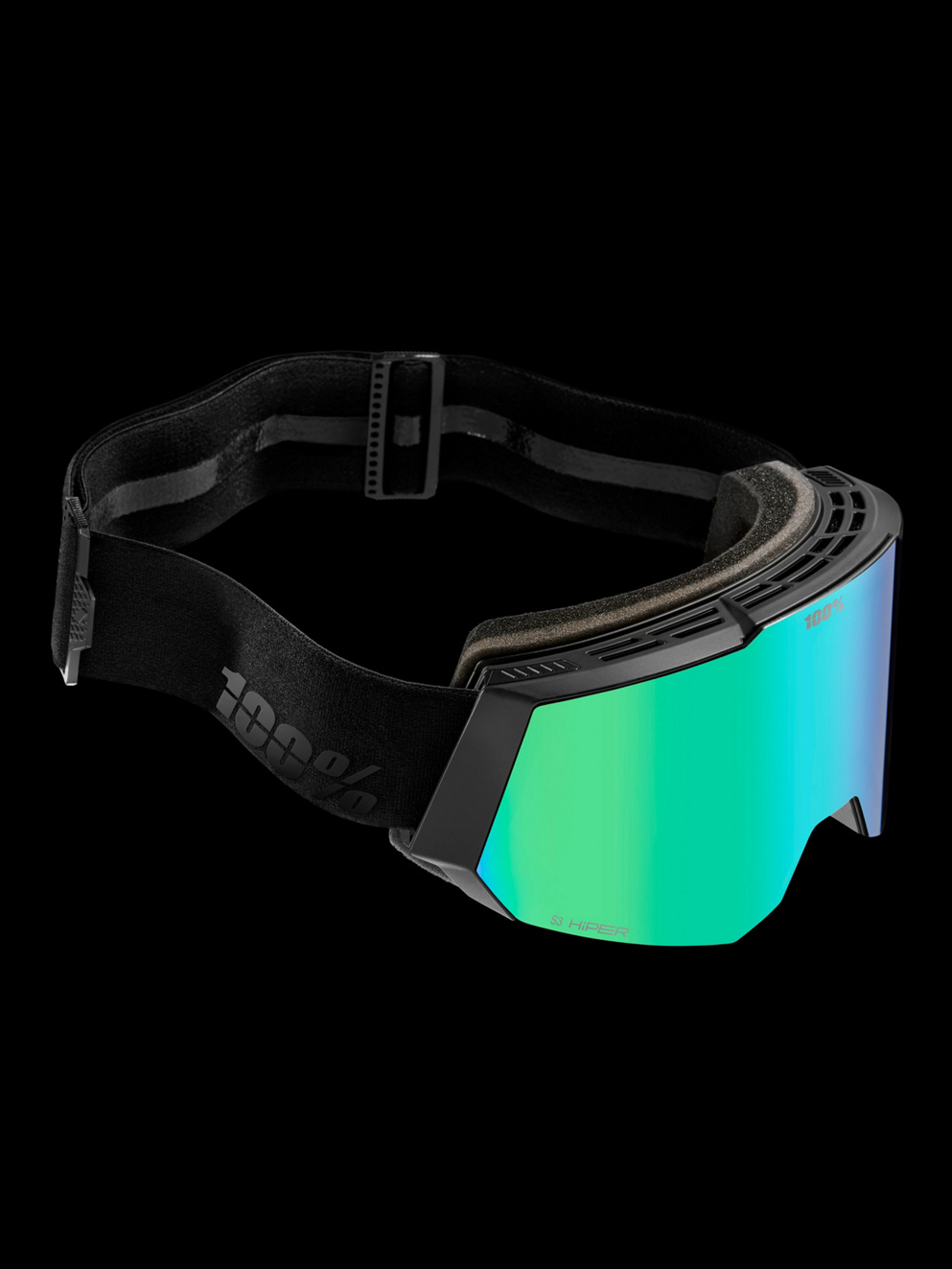 100Percent Snowcraft Hiper Black/Green Goggle mirror green lens