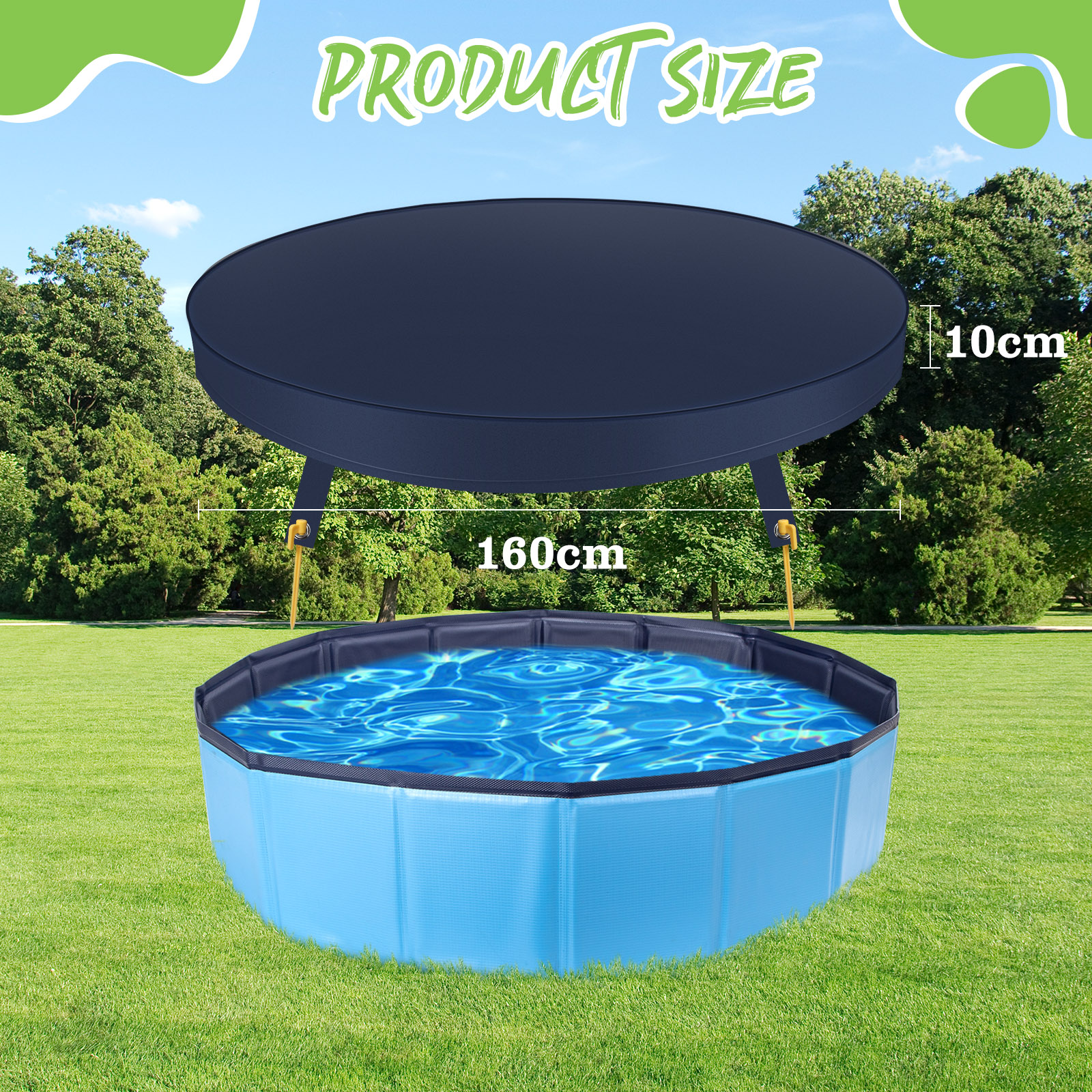 Capa para piscina Nobleza para cães, capa impermeável de PVC para banheira de cães